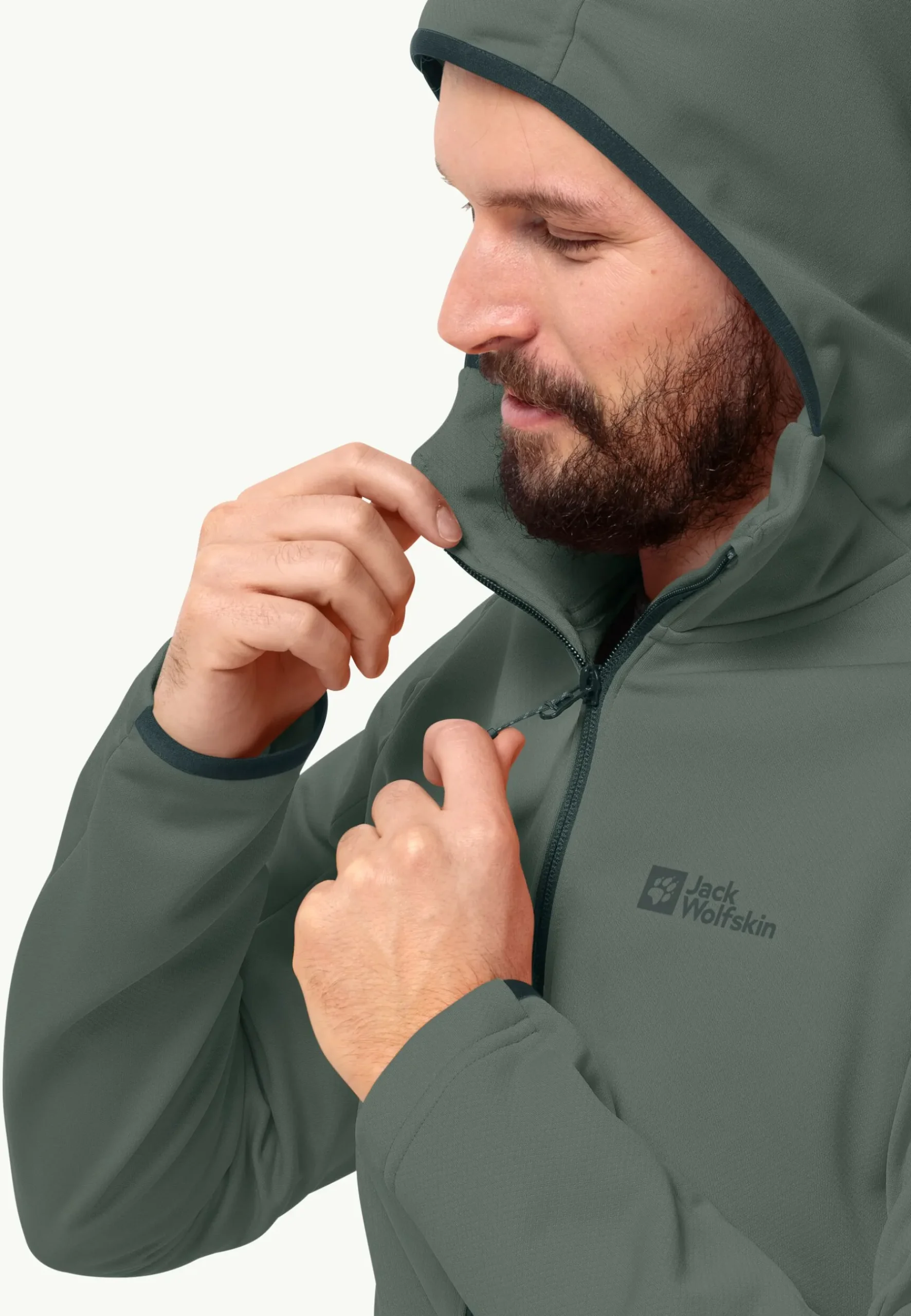 Jack Wolfskin Alpgrat Hooded Fz M|Heren Wandelen|Voor- En Najaarsjacks/-Jassen