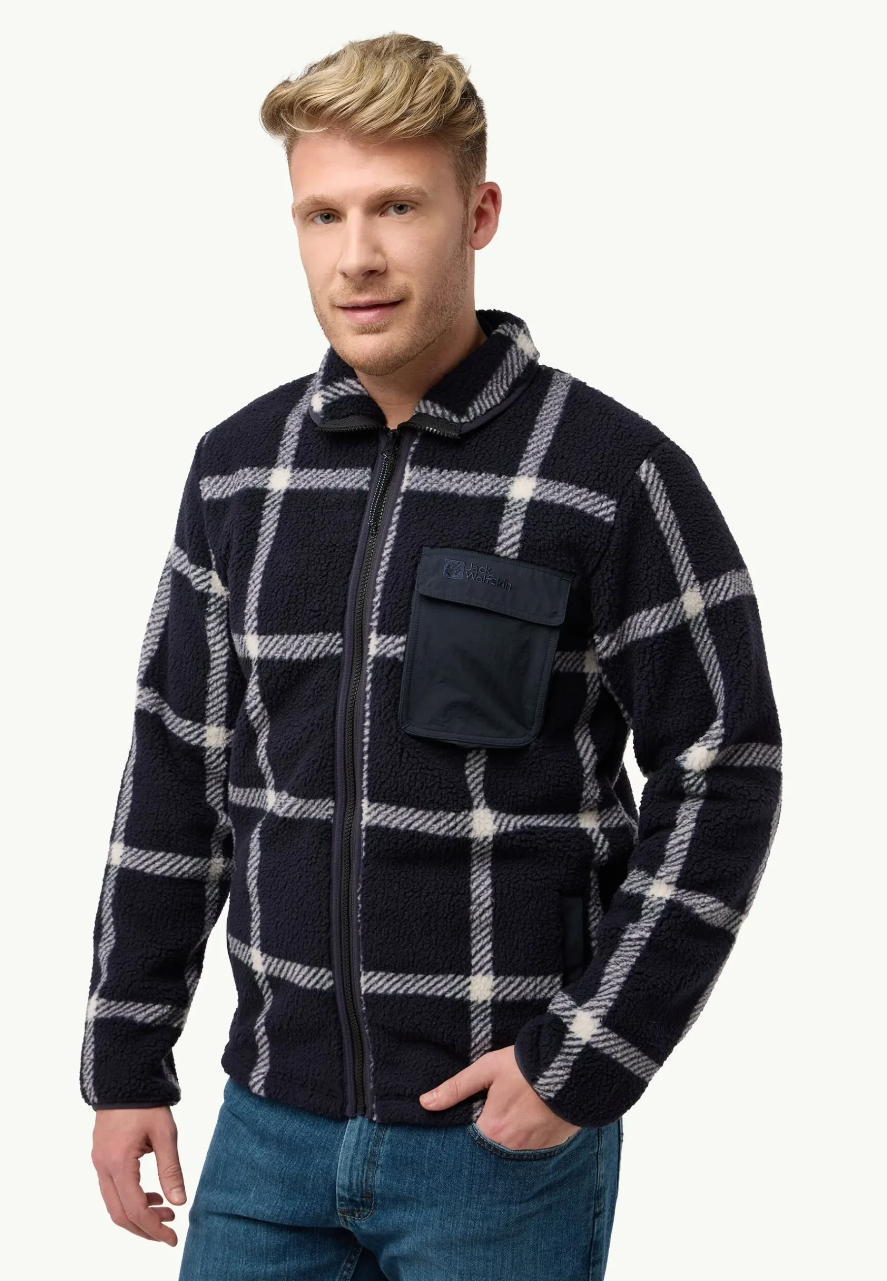 Jack Wolfskin Felslicht Check Jkt M|Heren Fleece|Hoodies & Pullovers