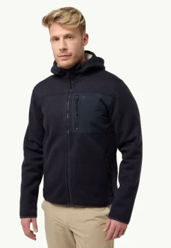 Jack Wolfskin Kaminfeuer Hooded Jkt M|Heren Fleece|Hoodies & Pullovers