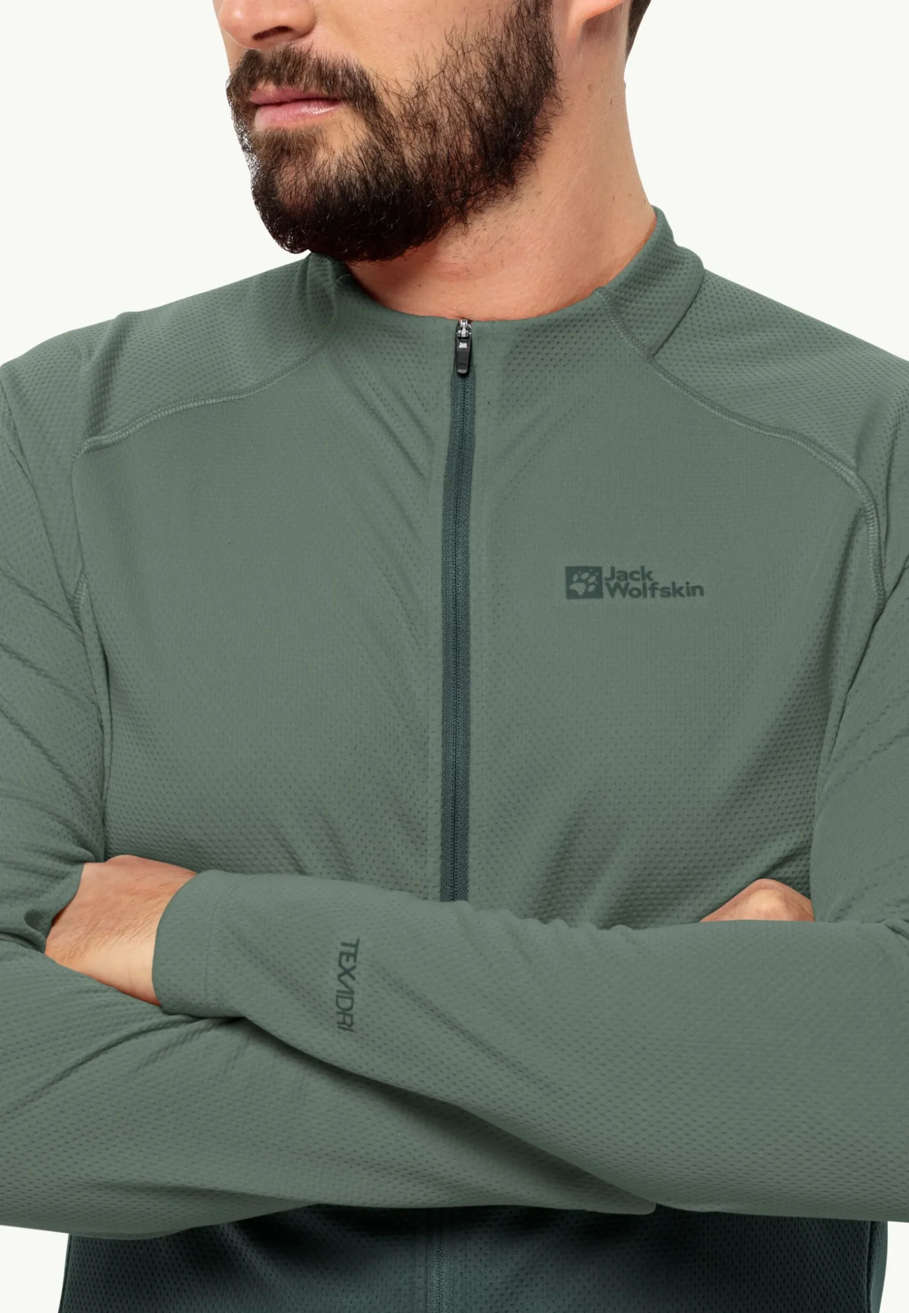 Jack Wolfskin Morobbia Fz L/s M|Heren Fietsen|Functionele Shirts