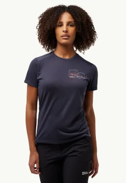 Jack Wolfskin Vonnan Graphic T W|DAMES Functionele Shirts|T-Shirts & Longsleeves