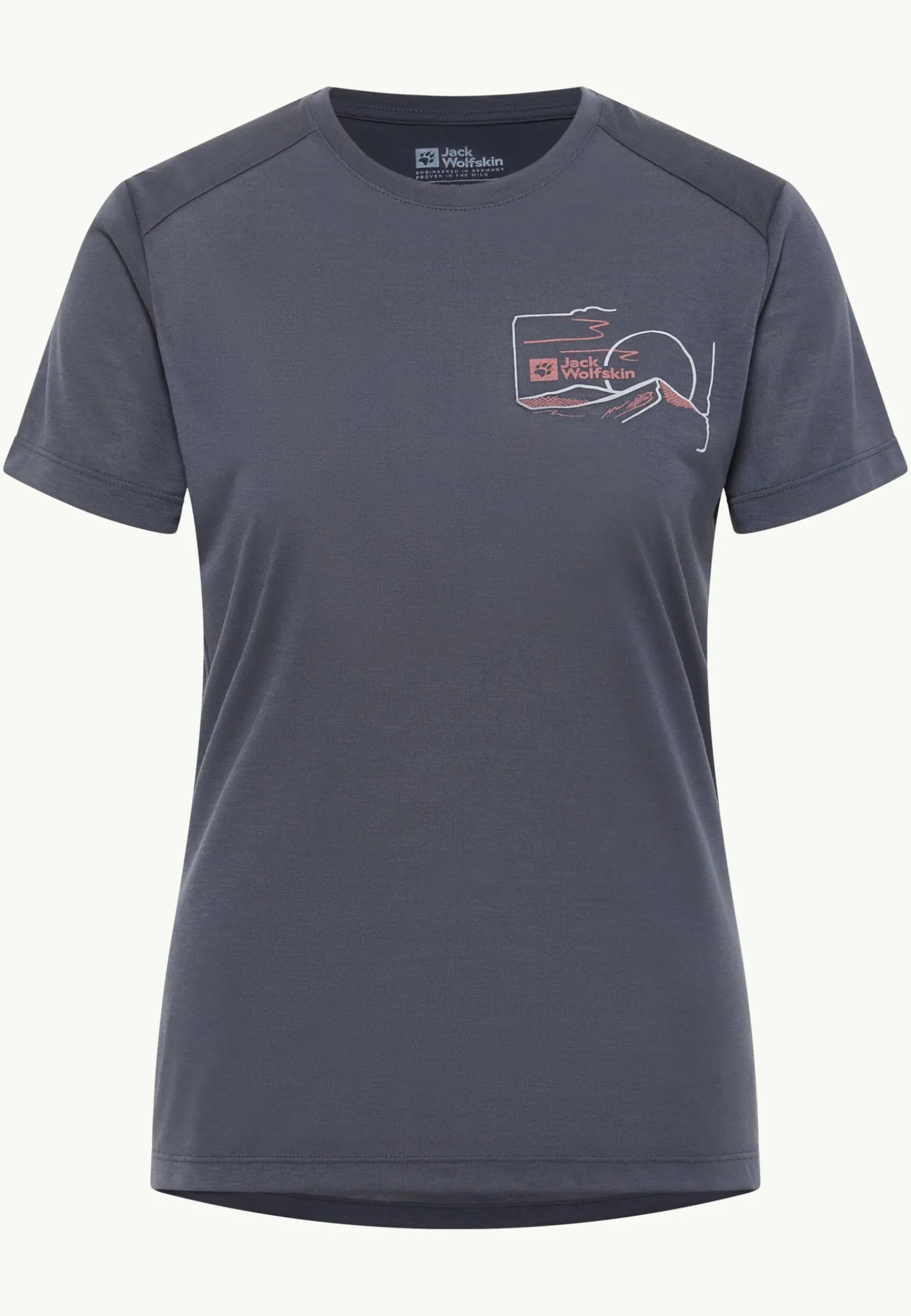 Jack Wolfskin Vonnan Graphic T W|DAMES Functionele Shirts|T-Shirts & Longsleeves